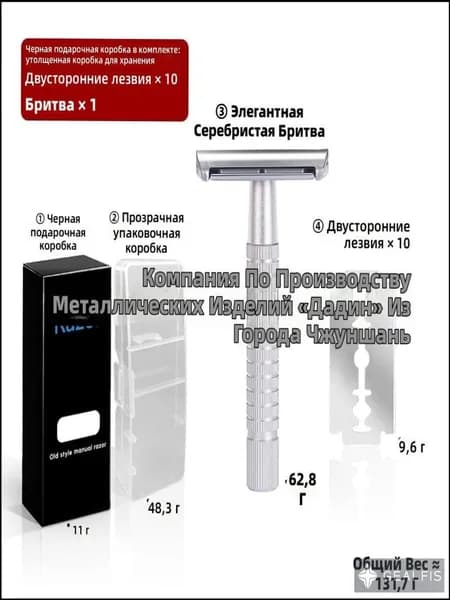 Безопасная бритва с двойным лезвием для мужчин и женщин, подходит для всего тела