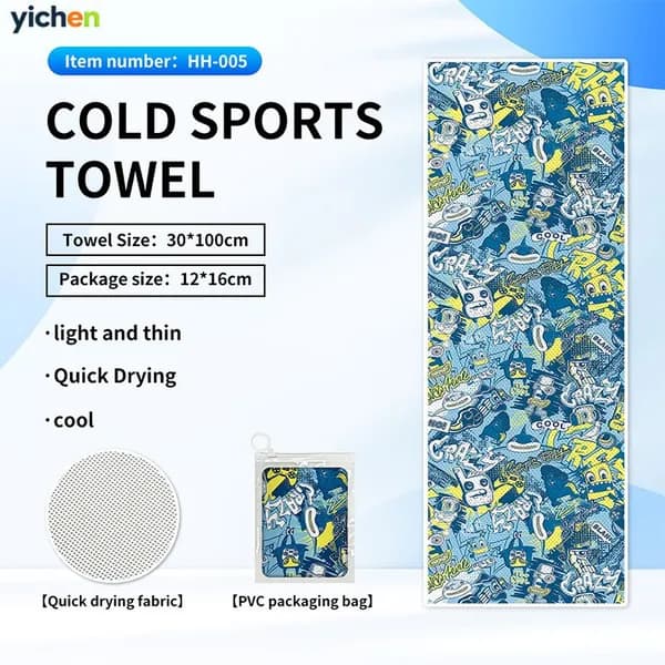 Быстросохнущие полотенца ice cool с принтом для занятий спортом на открытом воздухе, йогой в тренажерном зале, впитывающие пот и охлаждающие спортивные полотенца