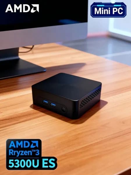 Мини-ПК AMD Ryzen 3 5300U (AMD Ryzen 3 5300U, RAM Отсутствует, AMD Radeon RX Vega 6, ), AMD Ryzen 3 5300U ES, черный