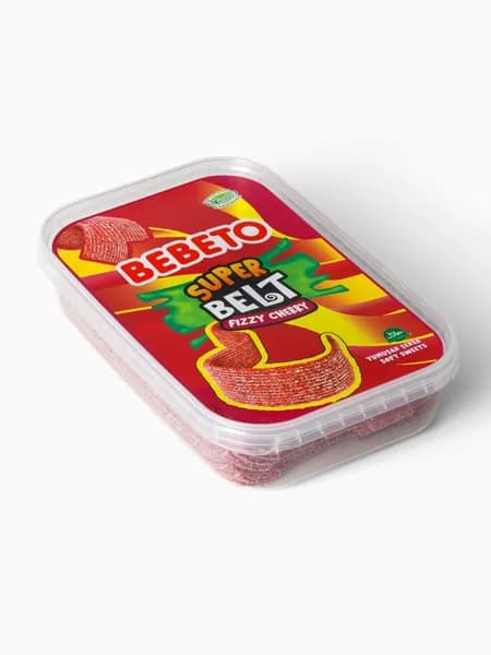 BEBETO Жевательный мармелад SUPER BELT FIZZY CHERRY со вкусом вишни - 400 г.