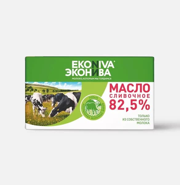 Масло сливочное ЭкоНива, 82,5%, 350 г