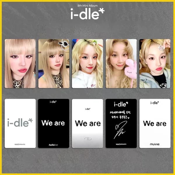 Карточки i-dle Фотокарточки We are (G)I-DLE кпоп карты Коллекционная карточка 5.4*8.6cm 5 шт