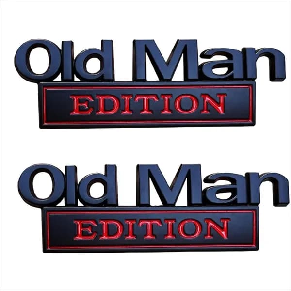 2 шт. Автомобильные эмблемы Old Man Edition, 3D металлические наклейки-значки