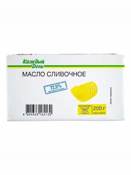 Сливочное масло Каждый День 72,5% 200 г