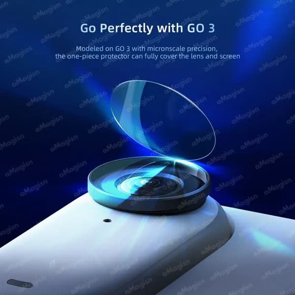 Защитная пленка для объектива aMagisn для ЖК-экрана Insta360 GO3 + объектив Insta 360, закаленное стекло без пузырьков
