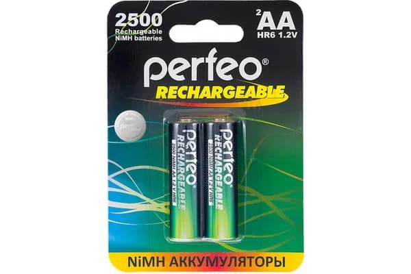 Аккумулятор Perfeo AA 2500mAh Ni-Mh 1.2v BL2 PFAA2500/2BLPL, 2шт.