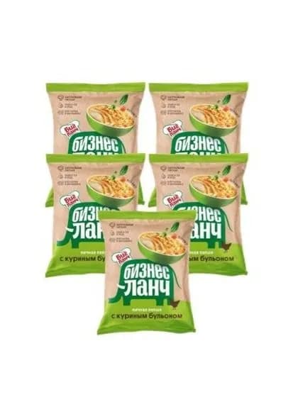 Лапша Бизнес Ланч яичная с куриным бульоном, 5шт по 60г