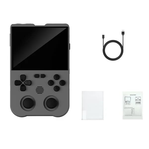 Y5(P N S G) Игровая консоль XU10, 3,5-дюймовый IPS-экран, 256 ГБ, аркадный ретро-джойстик с двойным джойстиком, 3D-игровой плеер RK3326S, 64 бит, 3000 мАч, серый