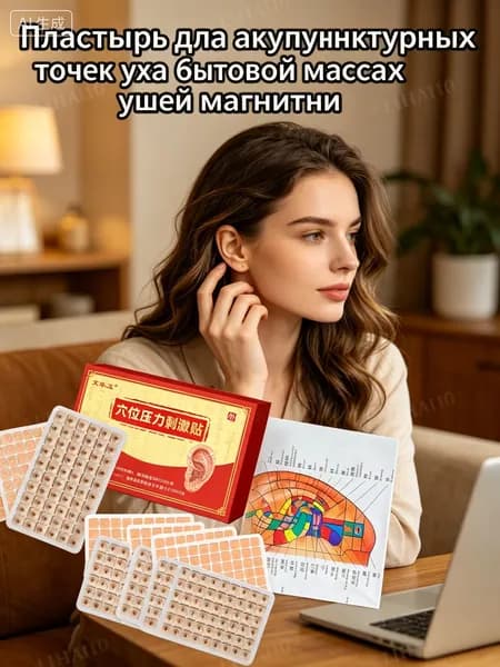 Пластыри для ушной акупунктуры и массаж ушей, подходящие для взрослых для облегчения головных болей и головокружения