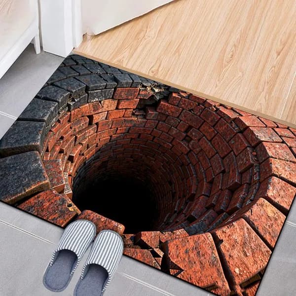 Коврик придверный 40x60 см 3d-эффект белый, черный