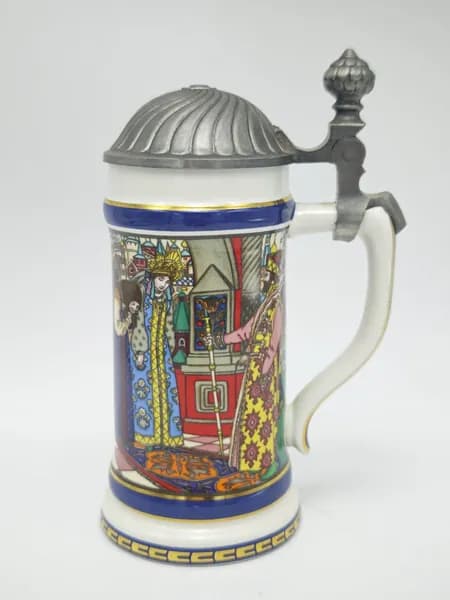 Коллекционная винтажная кружка пивная, Villeroy & Boch: Коллекция State Fair, фарфор, Германия 1980
