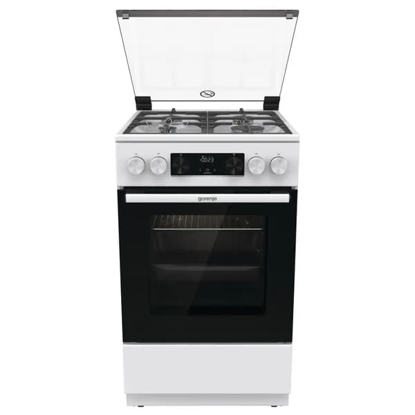Газовая плита GorenjeGGI5C22WF, Класс: А, 67 л, Чугунные решетки ProGrid, белая