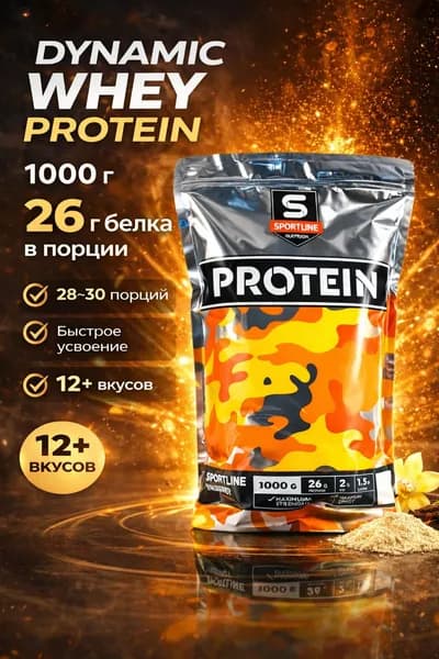 Протеин сывороточный SportLine Nutrition Dynamic Whey Protein 1000g (Лесные ягоды)