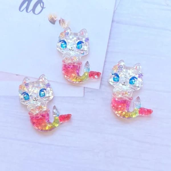 10pcs смоляная русалка / кролик / восьмилапая рыба DIY ювелирные аксессуары