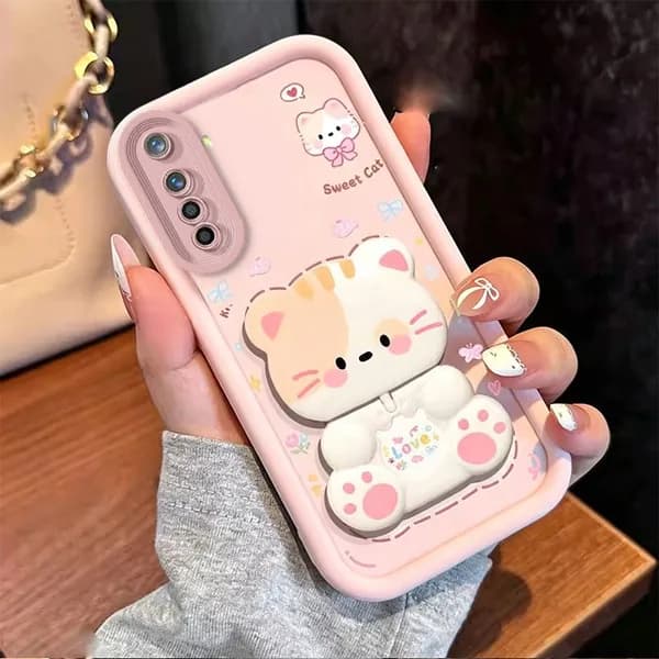 Чехол для Realme 6 с защитой камеры, с мультяшным кронштейном JTXMMZJ01