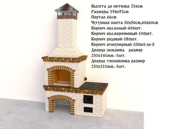 Проект "Бюджетный" барбекю комплекс с печкой под казан, для сборки своими руками