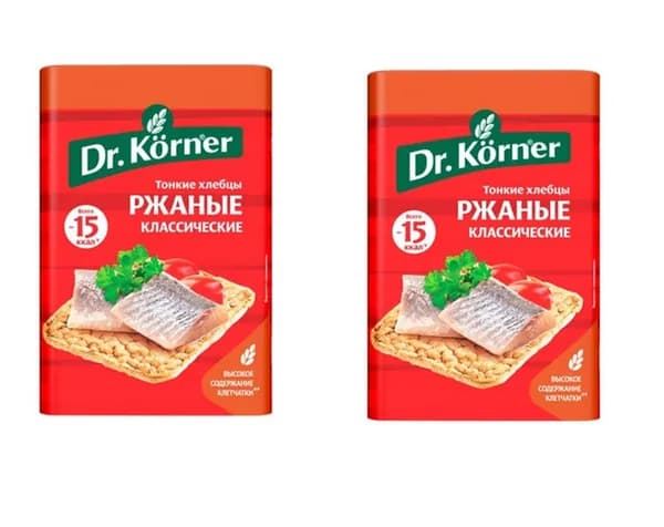 Dr. Korner Хлебцы ржаные , классические, 100г,2 шт