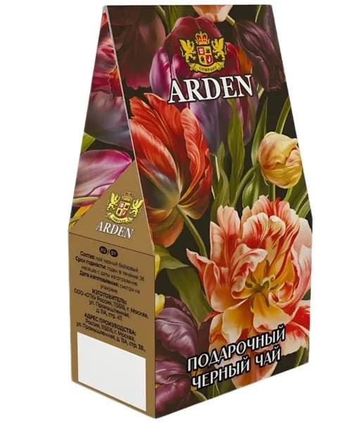 ARDEN Чай листовой Подарочный чёрный, крупнолистовой, 100 г, 1 шт/