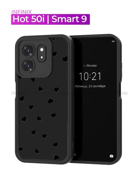 Чехол на Infinix Hot 50i / Smart 9 / Инфиникс Хот 50i / Смарт 9 с принтом, Сердечки