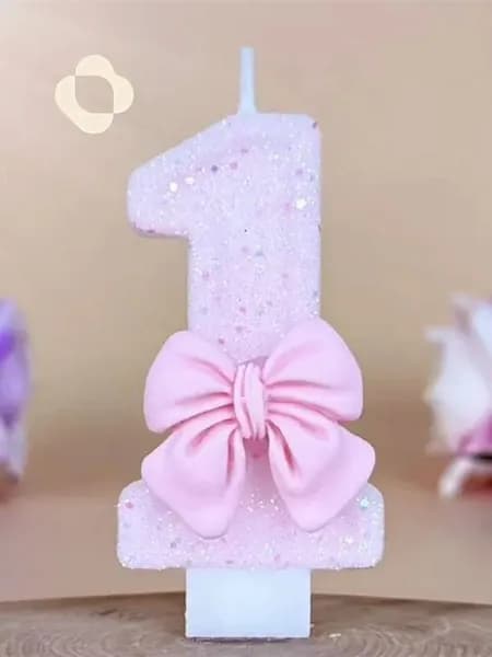 Свечи для торта цифра 0, цифра 1 "1", 7.5 см х 4 см, 1 шт