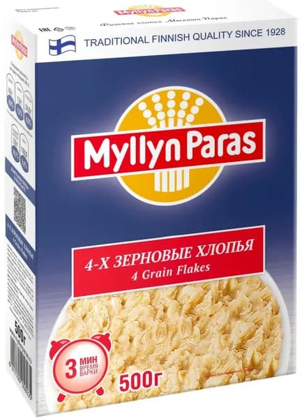 Хлопья Myllyn Paras четырехзерновые, 500 г