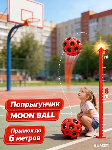 Попрыгунчик Мяч детский moon ball антистресс, 1 шт.