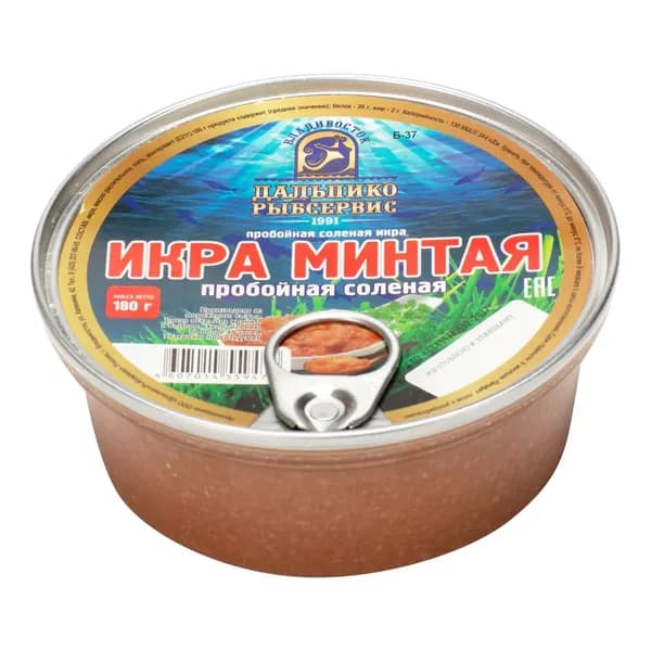 Икра минтая розовая Дальпико пробойная соленая 180 г