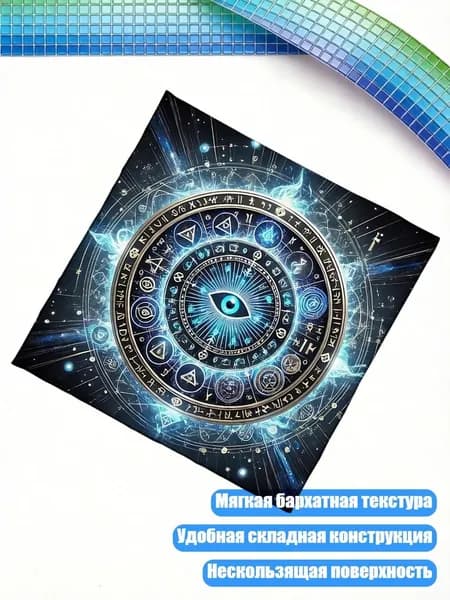 Складной бархатный чехол для карт Таро, - 75x75 см