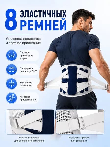 Пояс для спины ортопедический с металлическими ребрами, корсет поясничный поддерживающий, бандаж от боли в пояснице и грыжи