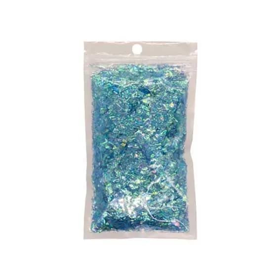 Добавка для слаймов битое стекло Slime в пакете, слюда Голубая, 20 гр