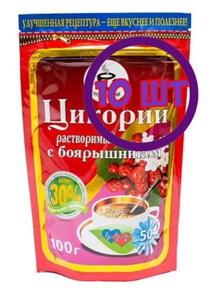 Цикорий растворимый Русский с боярышником Еремеевский, м/у zip-пакет, 100 г (комплект 10 шт.) 9000848