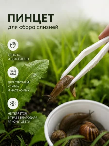 Пинцет для сбора слизней (Белый)
