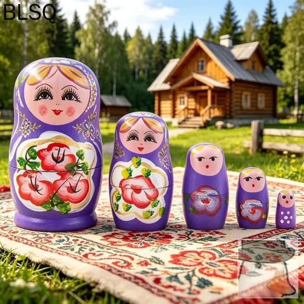 Матрешка из дерева 5 уровней, ручная роспись, народный стиль, игрушка для детей, сувенир