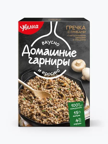 Смесь для гарнира Увелка гречка с грибами, 2 пакетика по 150 г, 300 г