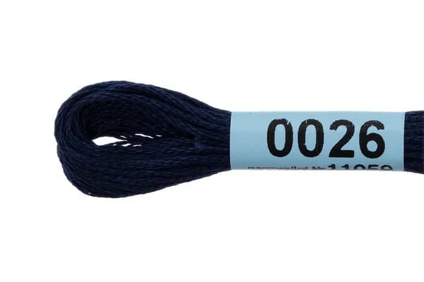 Мулине GAMMA нитки для вышивания 4 шт. по 8 м., 0026 темно-синий