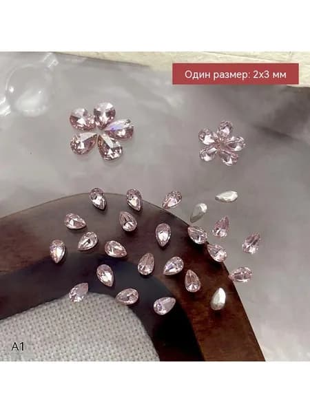 Мини-плоский бриллиант с каплей воды из циркона