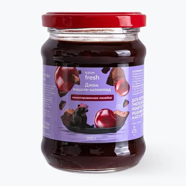 Джем Вишня с шоколадом 300 г, Ozon fresh
