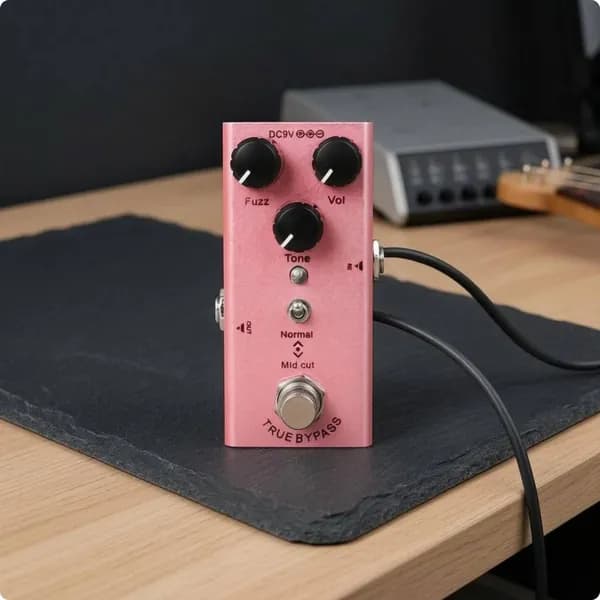 Гитарный эффект Fuzz из алюминиевого сплава, розовый Фазз