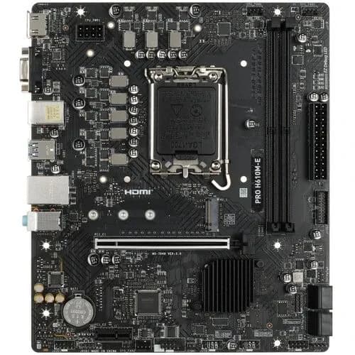 MSI PRO H610M-E [LGA 1700, Intel H610, 2xDDR5-5600 МГц, 1xPCI-Ex16, 1xM.2, Micro-ATX], Материнская плата