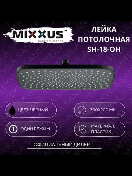 Лейка потолочная для душа SH-18-OH BLACK