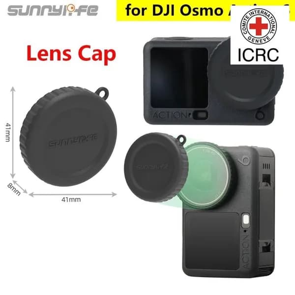 Sunnylife Защитная крышка объектива для камеры for Osmo Action 6 аксессуар против царапин, силиконовая пылезащитная крышка-купол