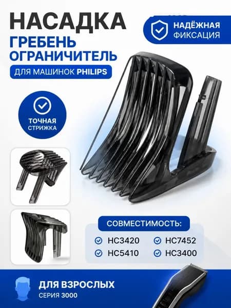 Машинка для стрижки Регулируемая насадка-гребень для Philips машинки, триммера для стрижки волос HC3400 HC3420 HC3422 HC3410  HC3426 HC5410 HC5440  HC5446 HC5447 HC5442 HC5450, светло-синий, розовый