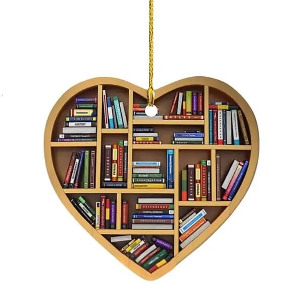 Рождественское украшение Книголюб в виде сердца, - Раздел А
