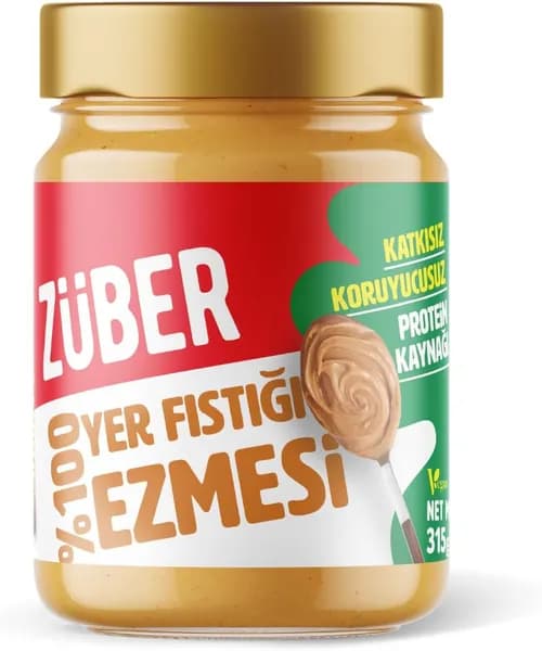 Zber 100% Арахисовая Паста 315 гр Без Добавок, Без Консервантов, Веганская, Источник Протеина