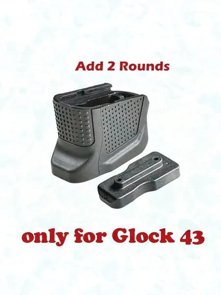 Удлинённое дно магазина +2 для Glock 43, алюминий/полимер, с усиленным вкладышем