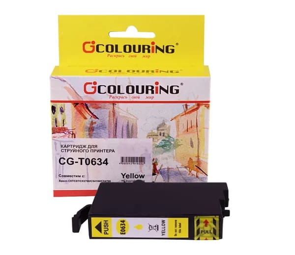 Картридж для струйного принтера T0634 Colouring для Epson C67/C87/CX3700/CX4100/CX4700, цвет желтый