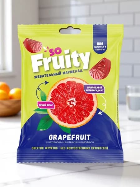 Мармелад жевательный So Fruity Микc вкус грейпфрут, пакетик 200гр.