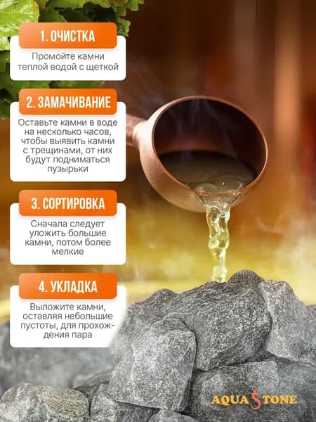 AQUASTONE  Камни для бани Жадеит, 10 кг