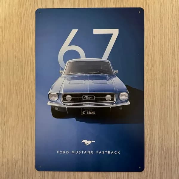Табличка металлическая интерьерная Арт Форд Мустанг Art Ford Mustang 1967