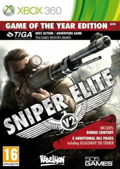 Sniper Elite V2 GOTY Английский язык Видеоигра на диске Xbox 360. Товар уцененный